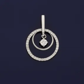 18ct White Gold Diamond Circular Pendant