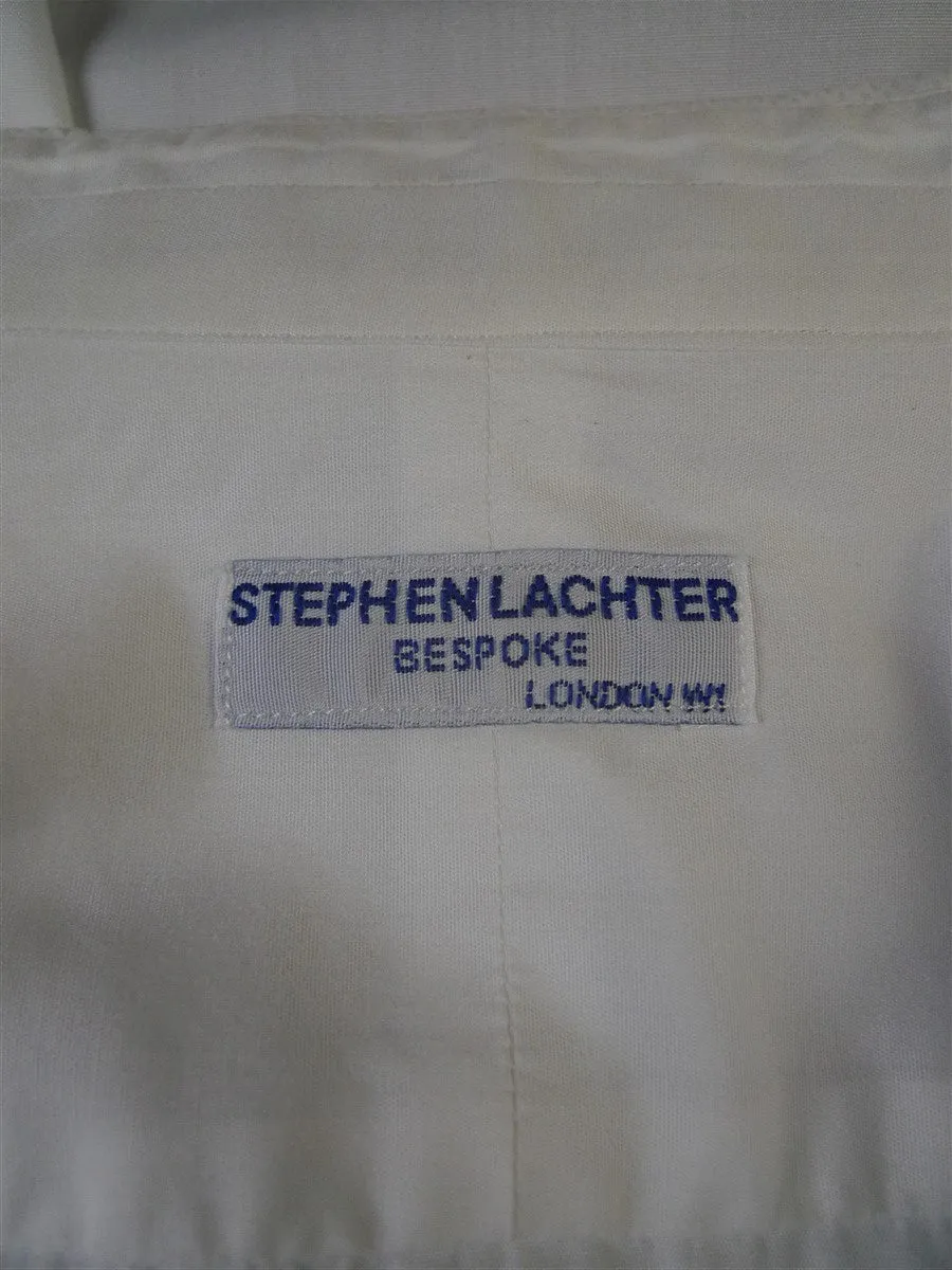 24/0938 immaculate stephen lachter savile row bespoke white marcella evening dress d/cuff shirt 18