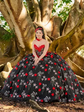 3D Floral Strapless Ball Gown by LizLuo Quince 26099