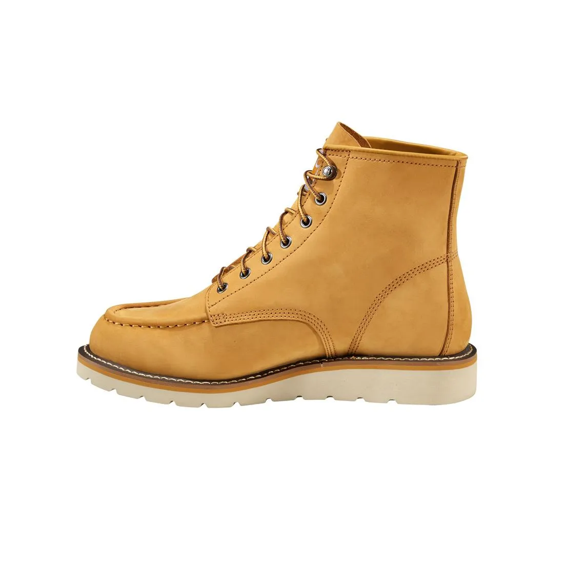 6" Women's Moc Toe Wedge Soft Toe Boot Wheat