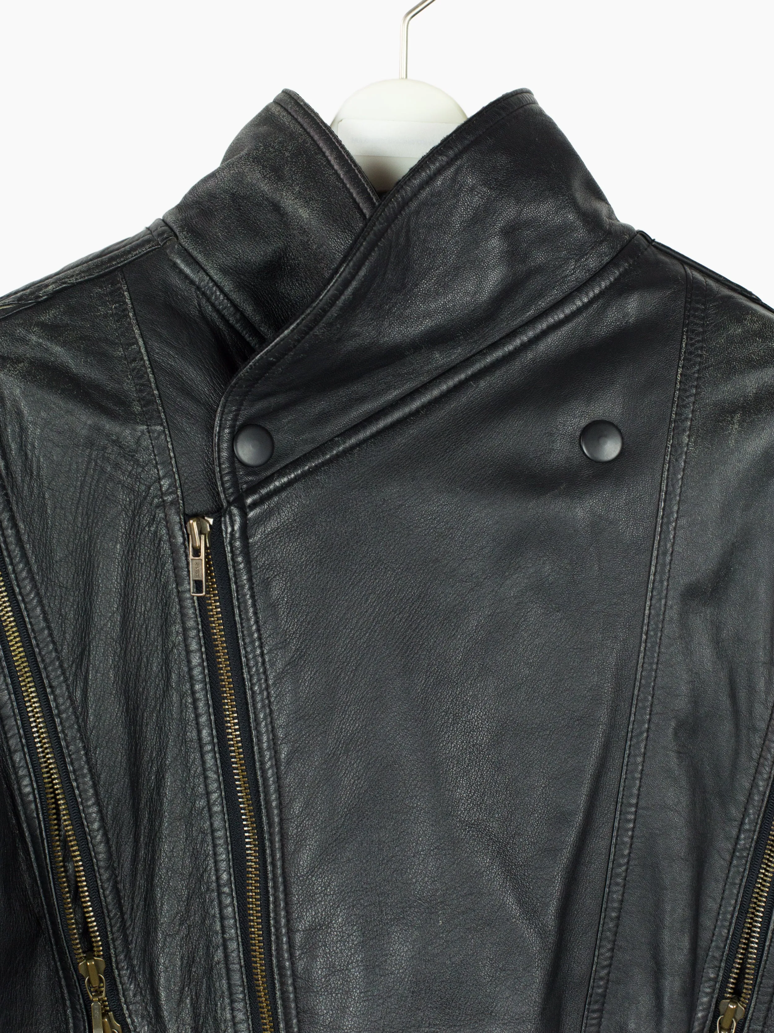 Arrston Volaju by Kohshin Satoh 80s Shoulder Strap Armzip Leather Jacket