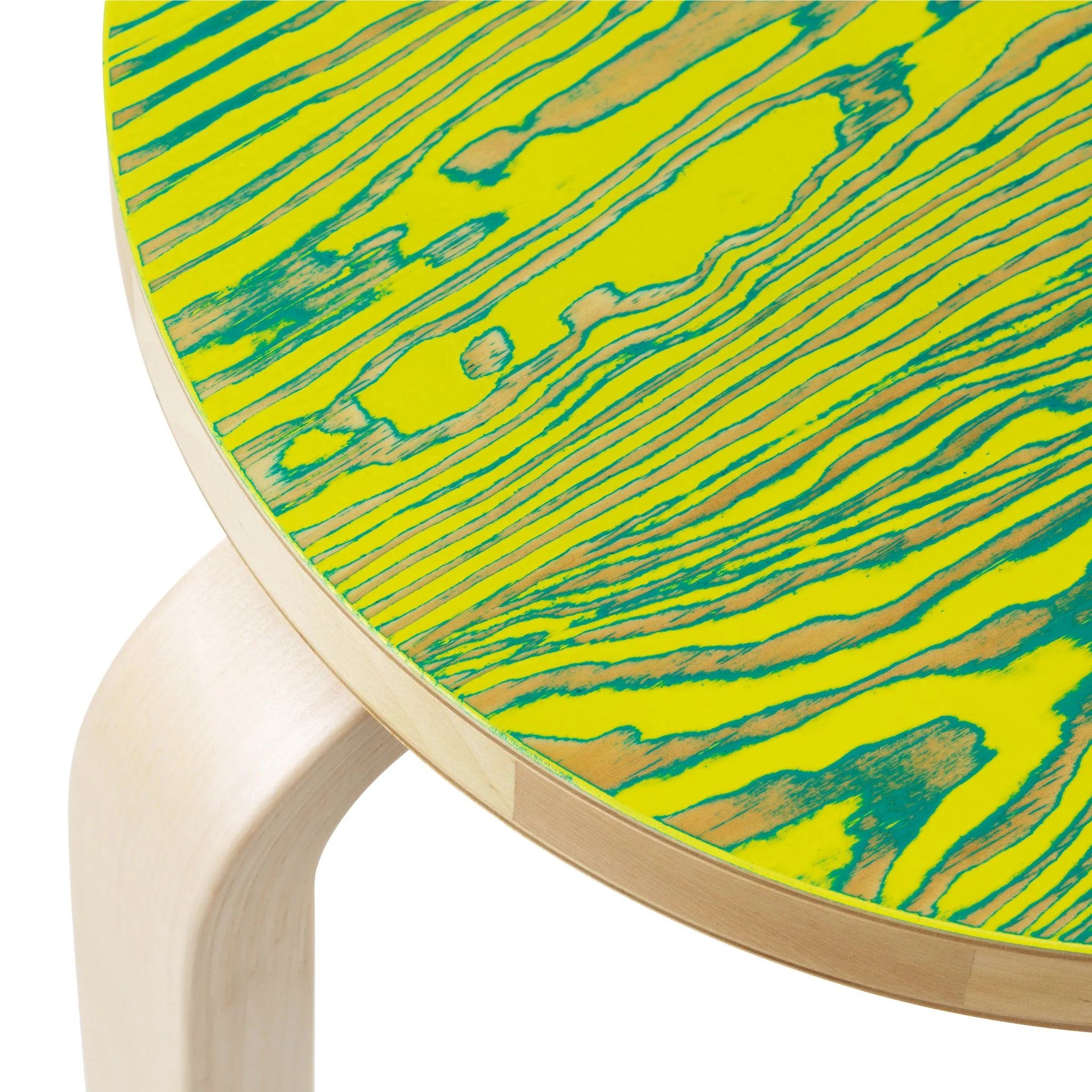 Artek Aalto ColoRing 60 Stacking Stool - Yellow/ Green