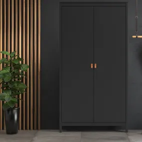 Barcelona Matt Black 2 Doors Wardrobe