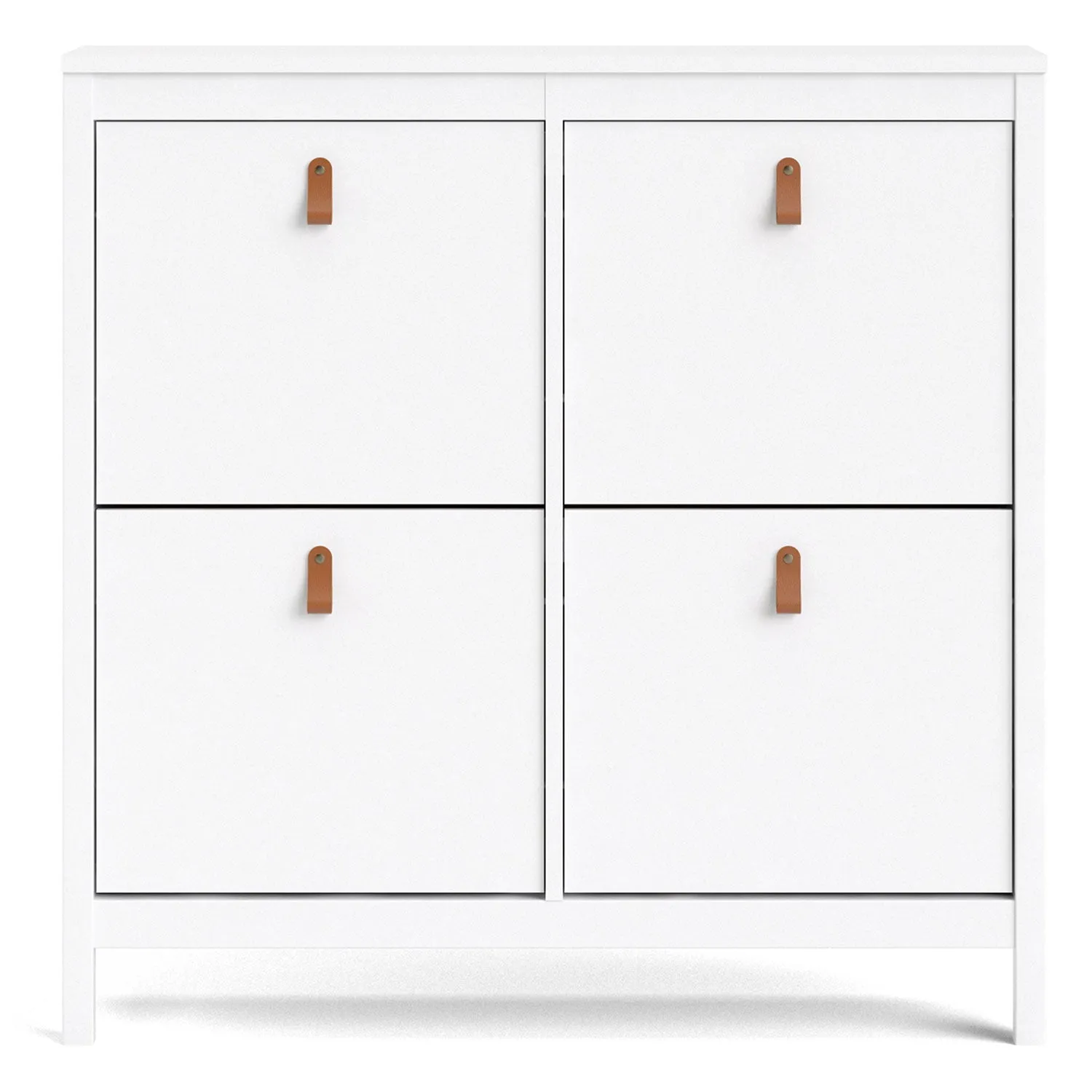 Barcelona White 4 Tilting Doors Shoe Cabinet