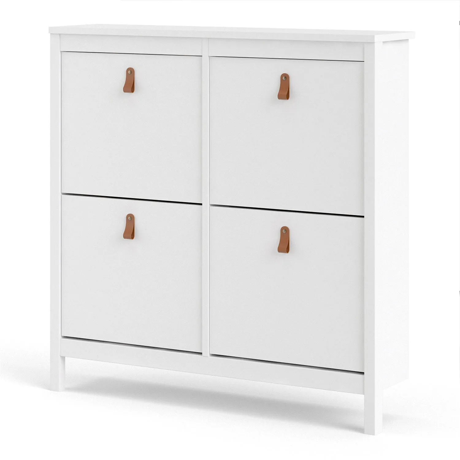 Barcelona White 4 Tilting Doors Shoe Cabinet