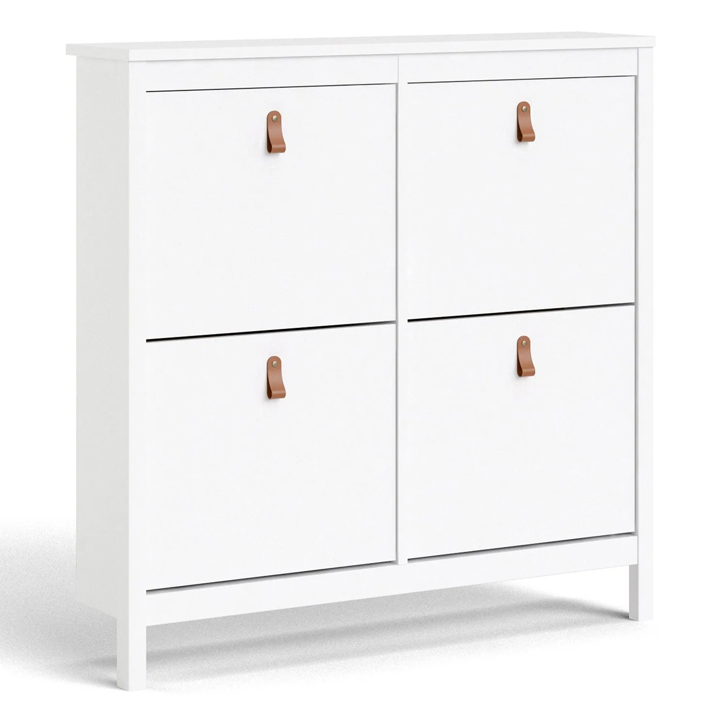 Barcelona White 4 Tilting Doors Shoe Cabinet