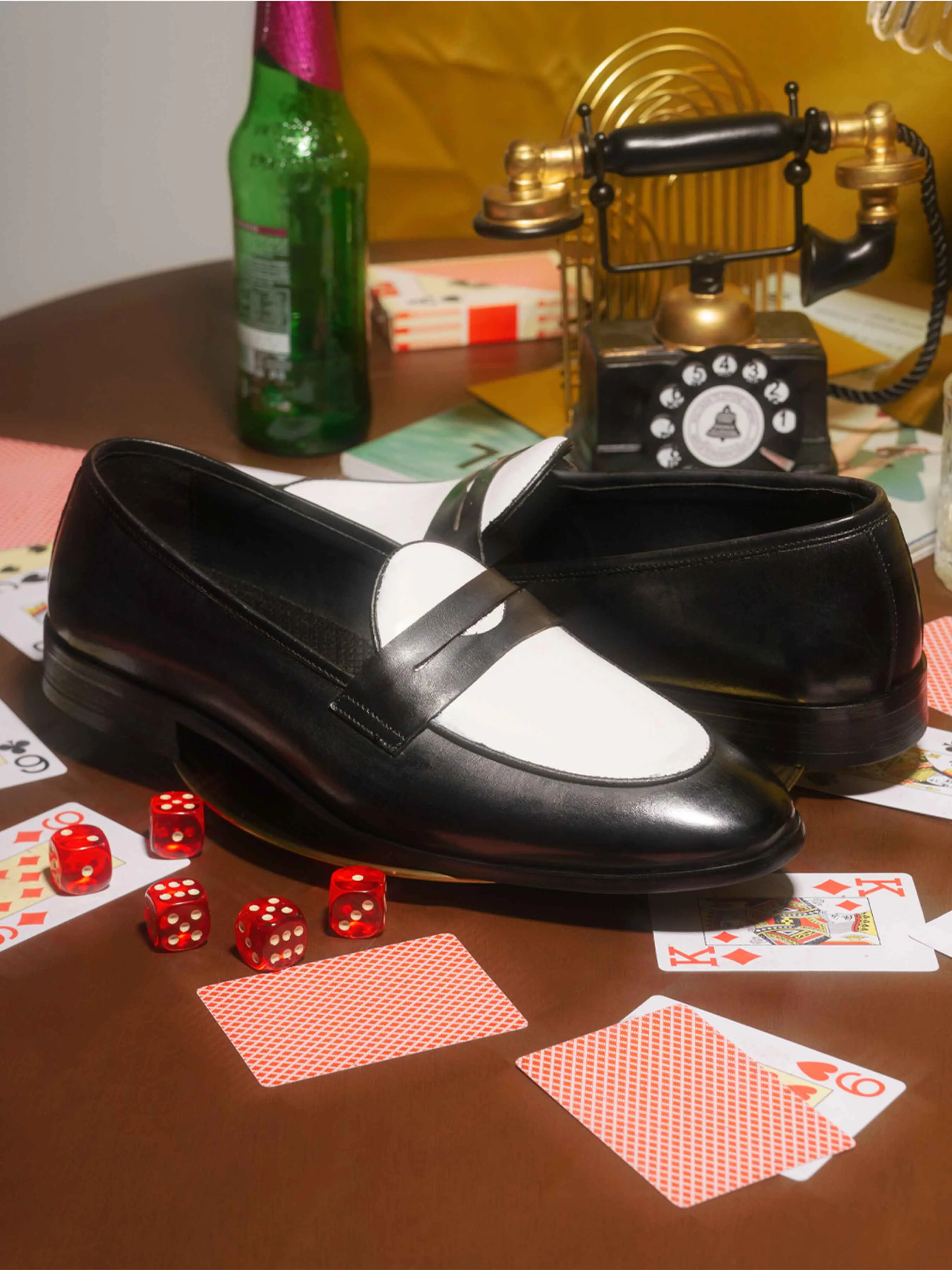 Belgian Loafer Penny Duo - Solid Black & White