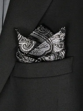 Boy's Pocket Square 23781 Black/Silver