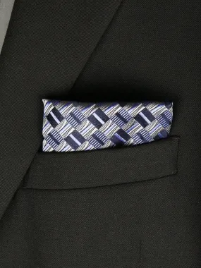 Boy's Pocket Square 23793 Navy/Silver