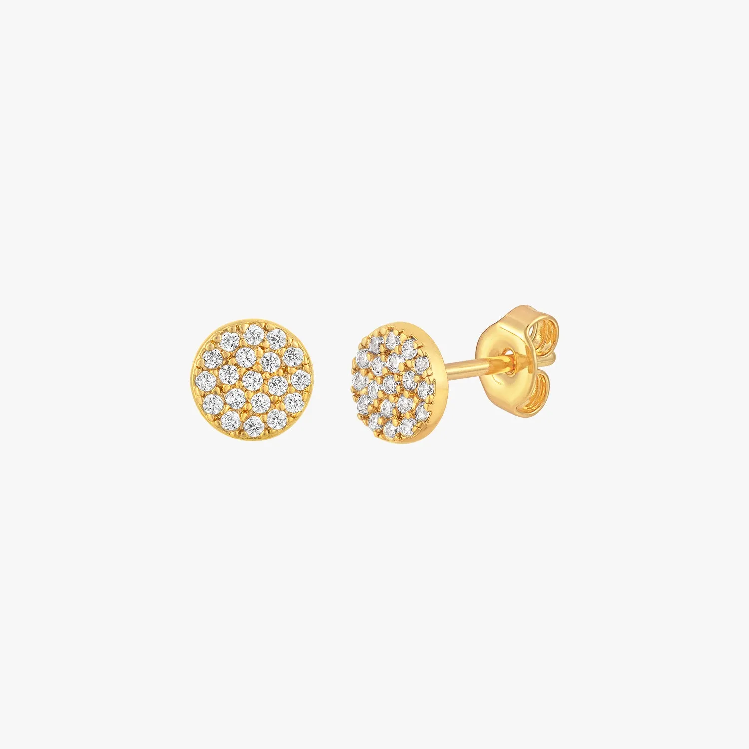 Dazzling Full Circle Stud Earrings 6mm