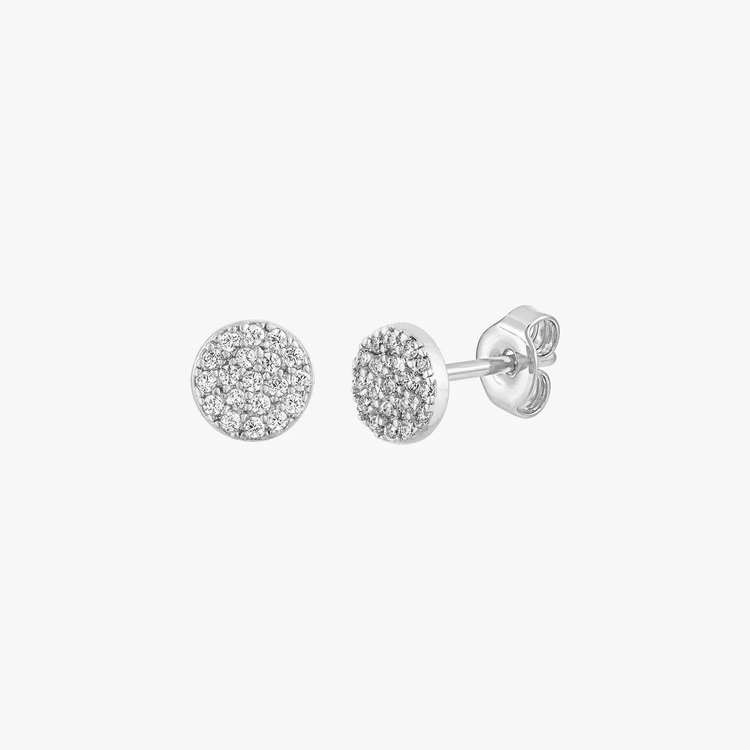 Dazzling Full Circle Stud Earrings 6mm