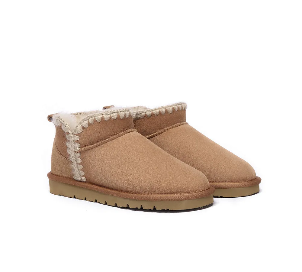 EVERAU® UGG Boots Women Sheepskin Wool Ankle Mini Brooklyn