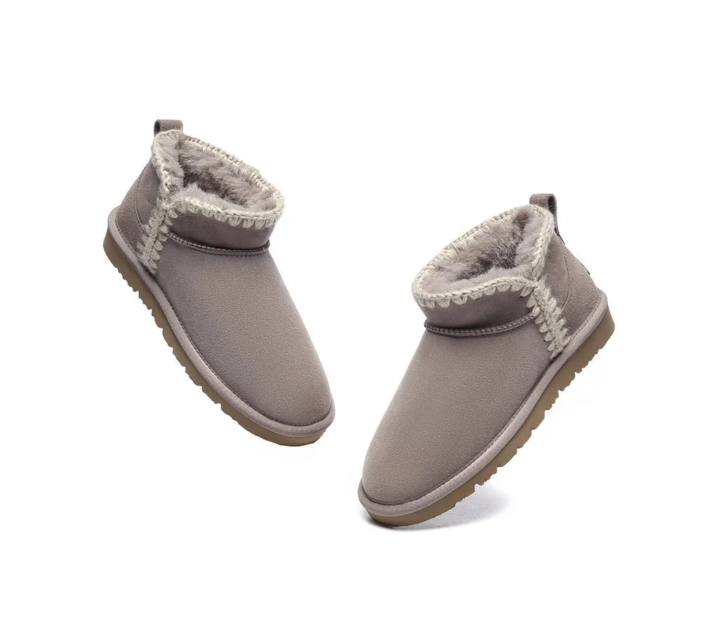 EVERAU® UGG Boots Women Sheepskin Wool Ankle Mini Brooklyn