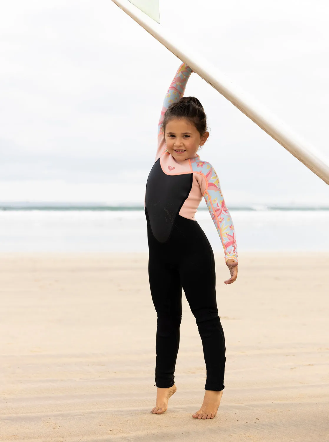 Girls 2-7 3/2mm Prologue Back Zip Wetsuit - Tanager Tur Tw Floral Conf