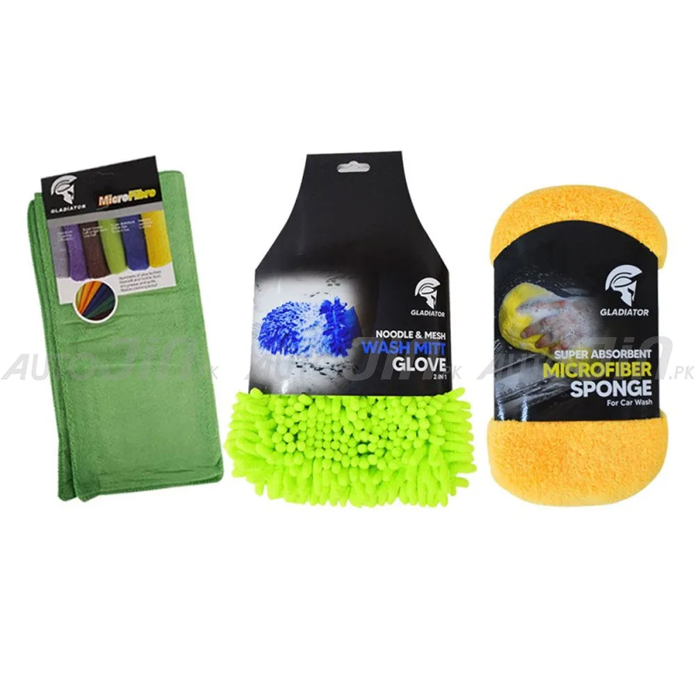 Gladiator Bundle Offer - Microfiber - Sponge Wash Pad - Microfiber Wash Mitt