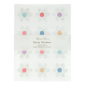 Glitter Daisy Stickers (x 8 sheets)