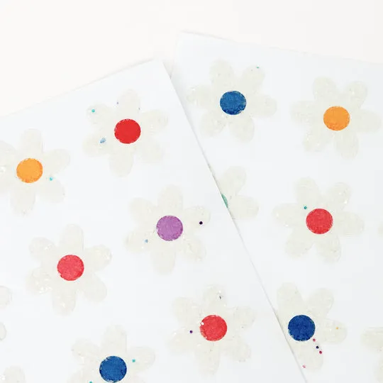 Glitter Daisy Stickers (x 8 sheets)