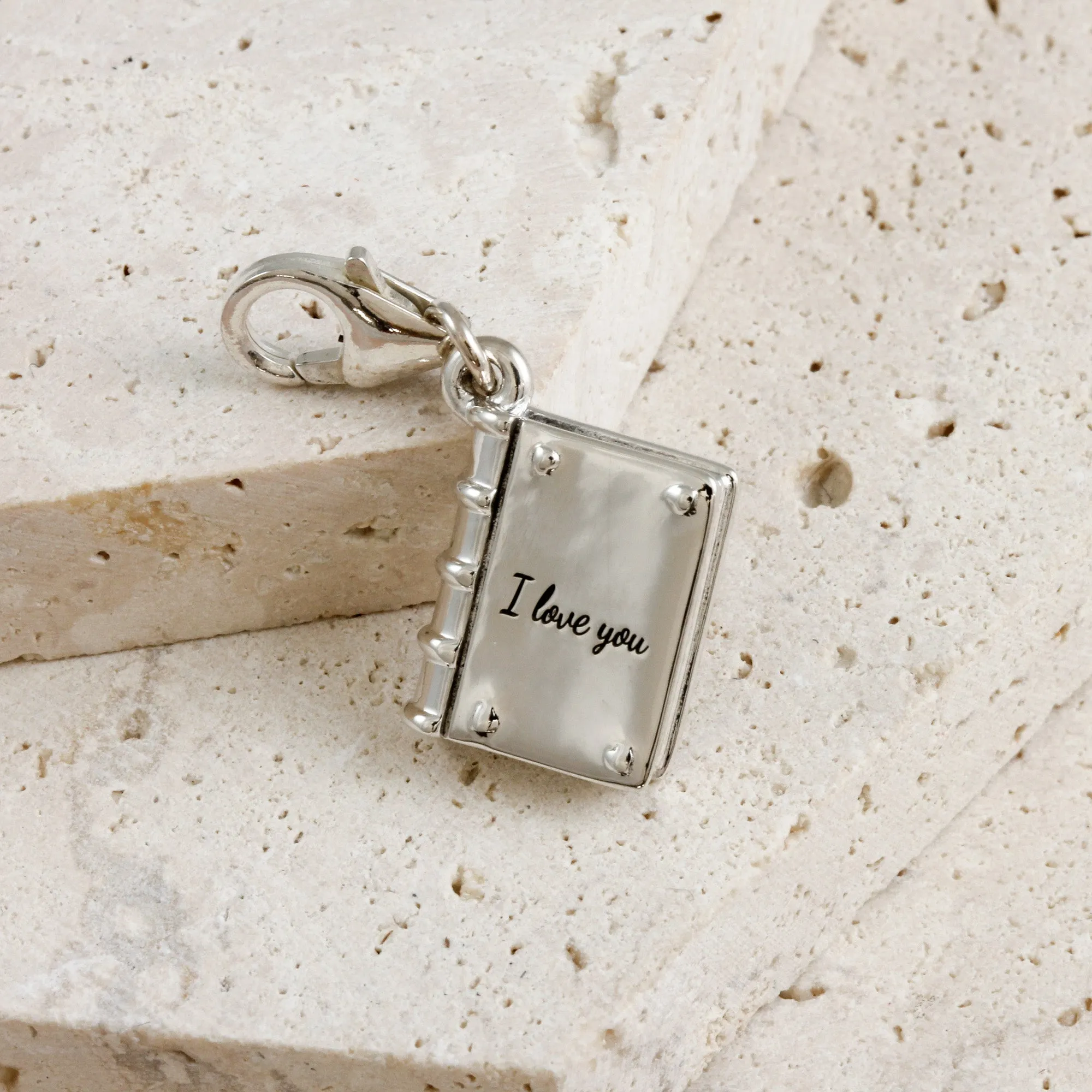 Hardback Book Personalised Silver Charm