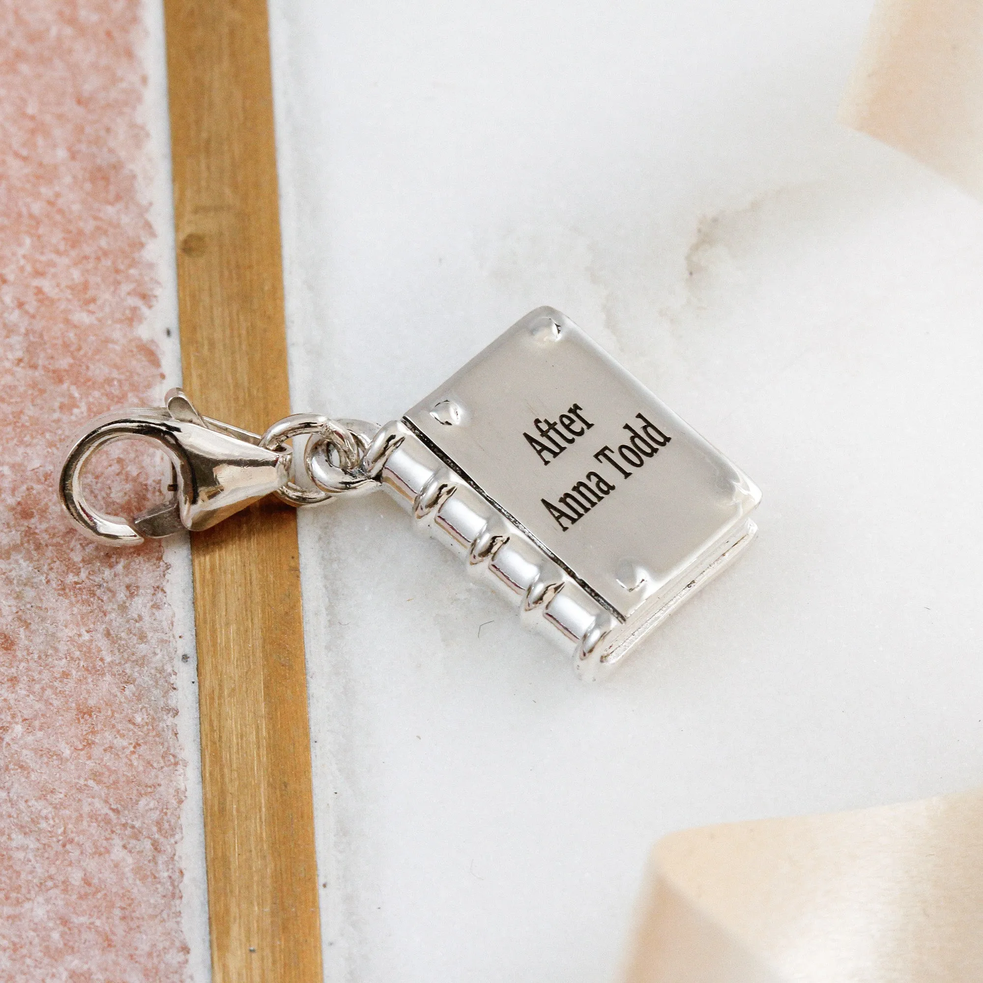 Hardback Book Personalised Silver Charm