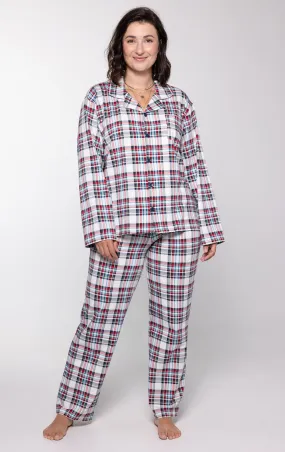 Hibernation Plaid Women's Button-Front Pajamas - Pet & Owner