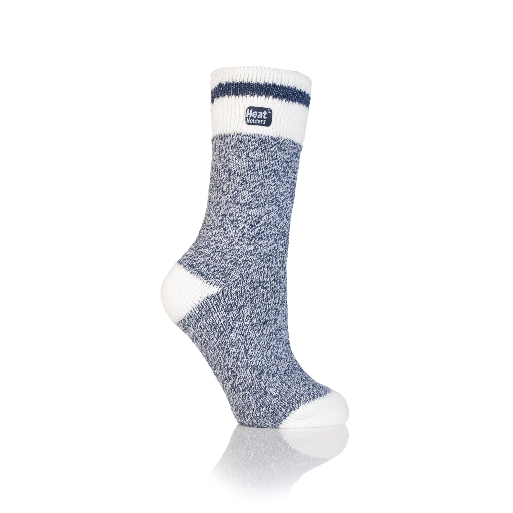 Ladies Original Helvellyn Block Twist Socks - Navy