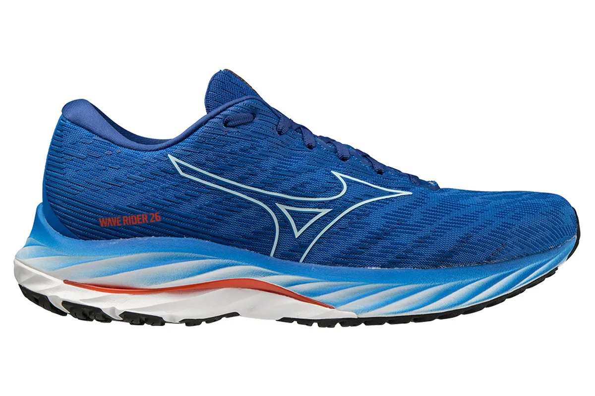 Mizuno Wave Rider 26 2E Super Sonic/Ice Water/Cherry Tomato Mens