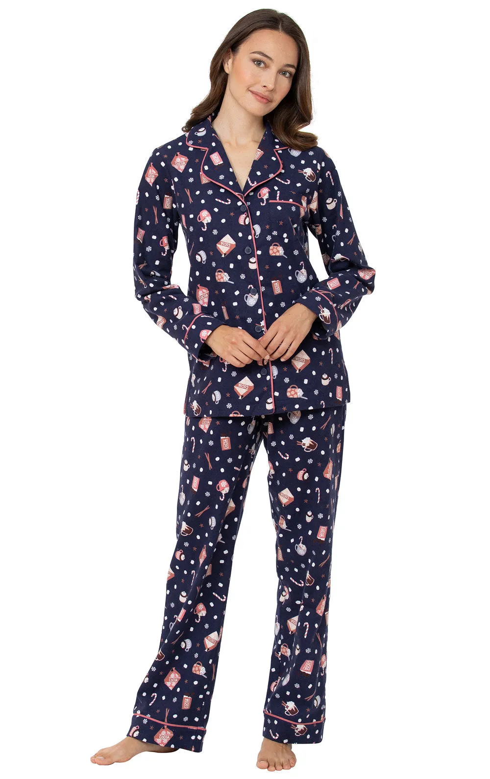 Mugs & Kisses Flannel Boyfriend Pajamas - Pet & Owner