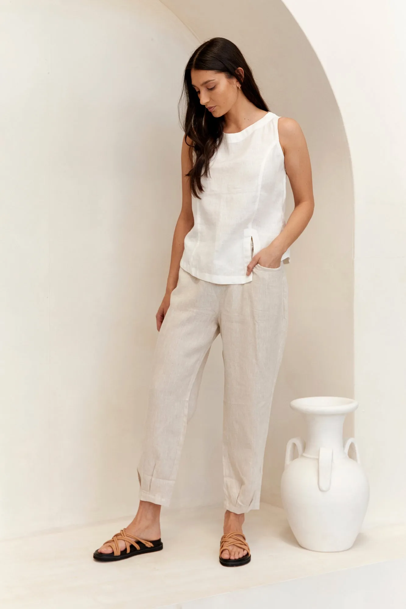 Shell Linen Top Warm White