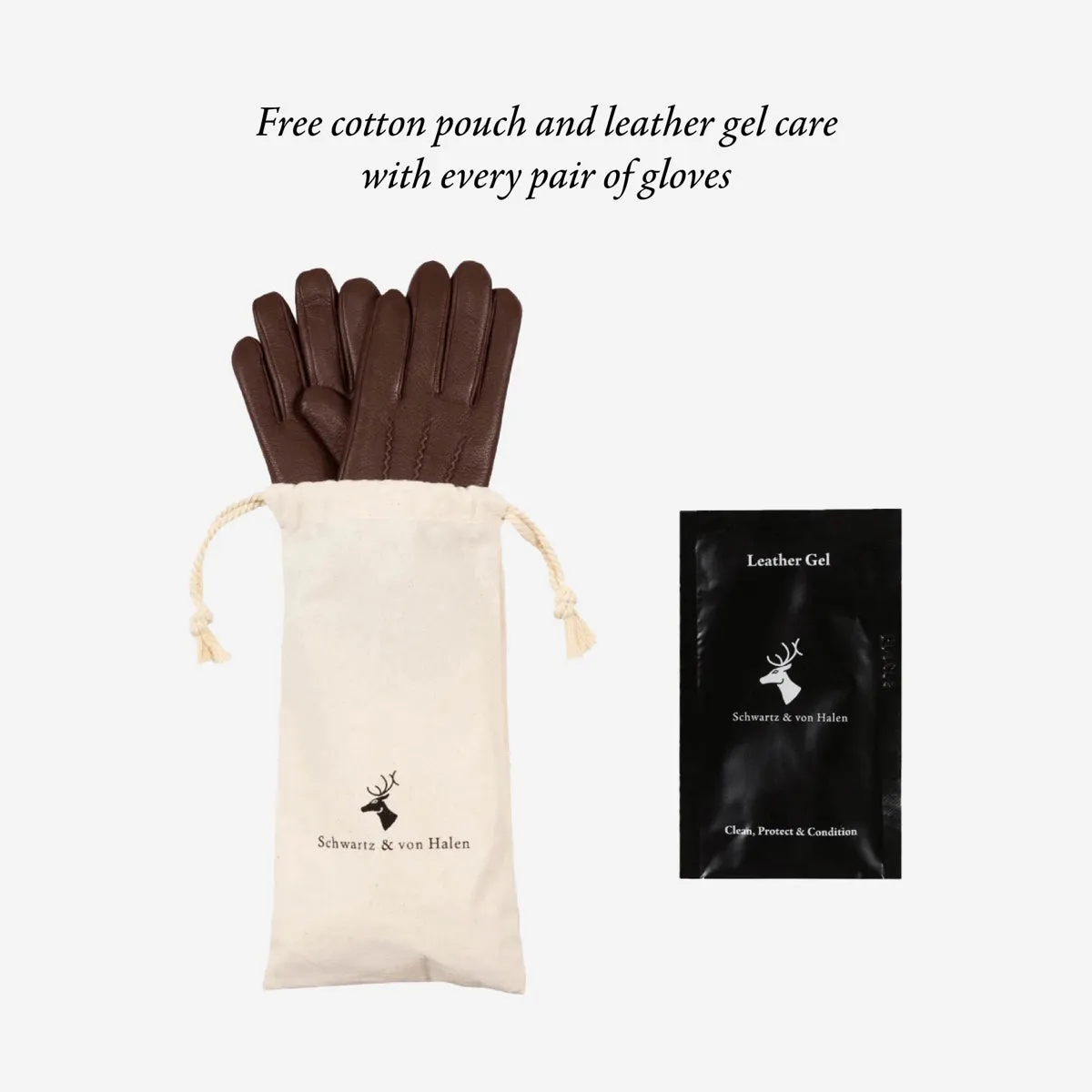 Smith (black) - sheepskin leather gloves with snap closure & touchscreen feature