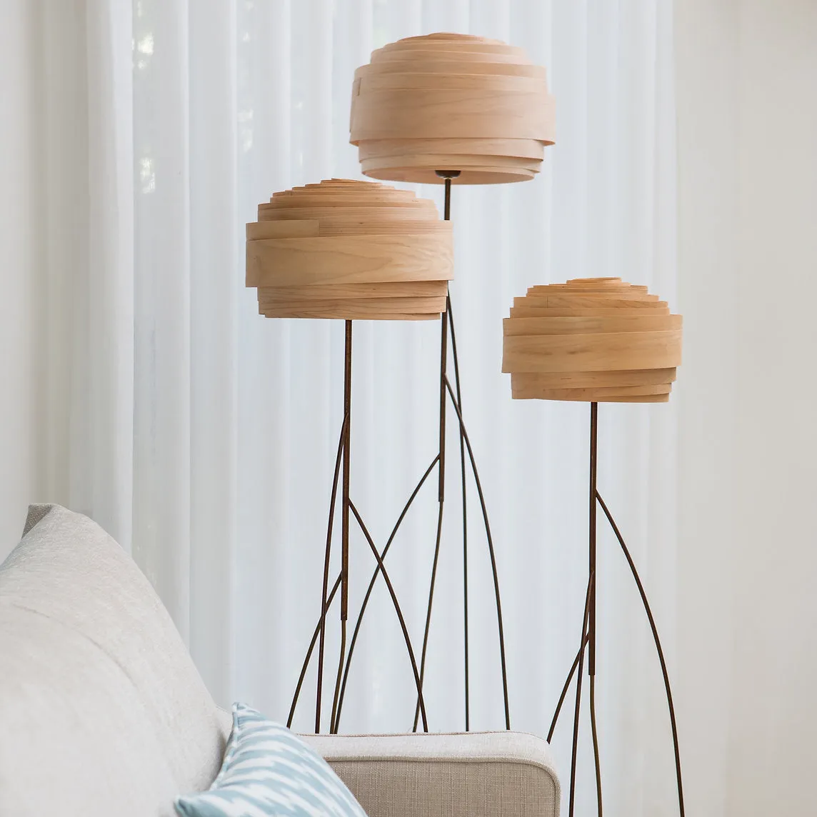 Studio Vayehi Roza Wood Veneer Floor Lamp