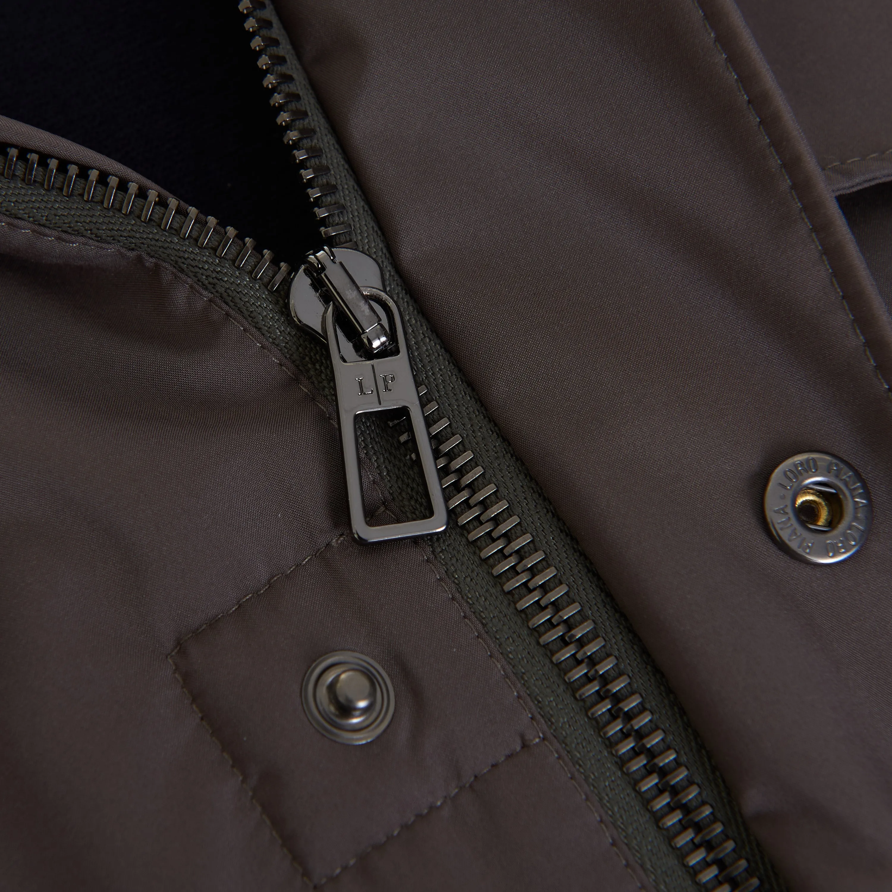 Traveller Windmate Jacket In Army Green Technical Fabric & Cashmere